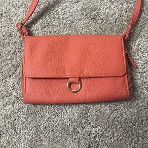 Coral cross body wallet/bag